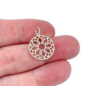 You Are My Sunshine Round Filigree Pendant | Sterling Silver 925 Charm Gift
